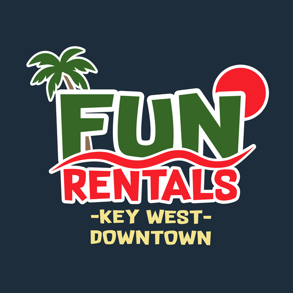 Logo with 'Fun Rentals Key West Downtown' and a palm tree graphic.